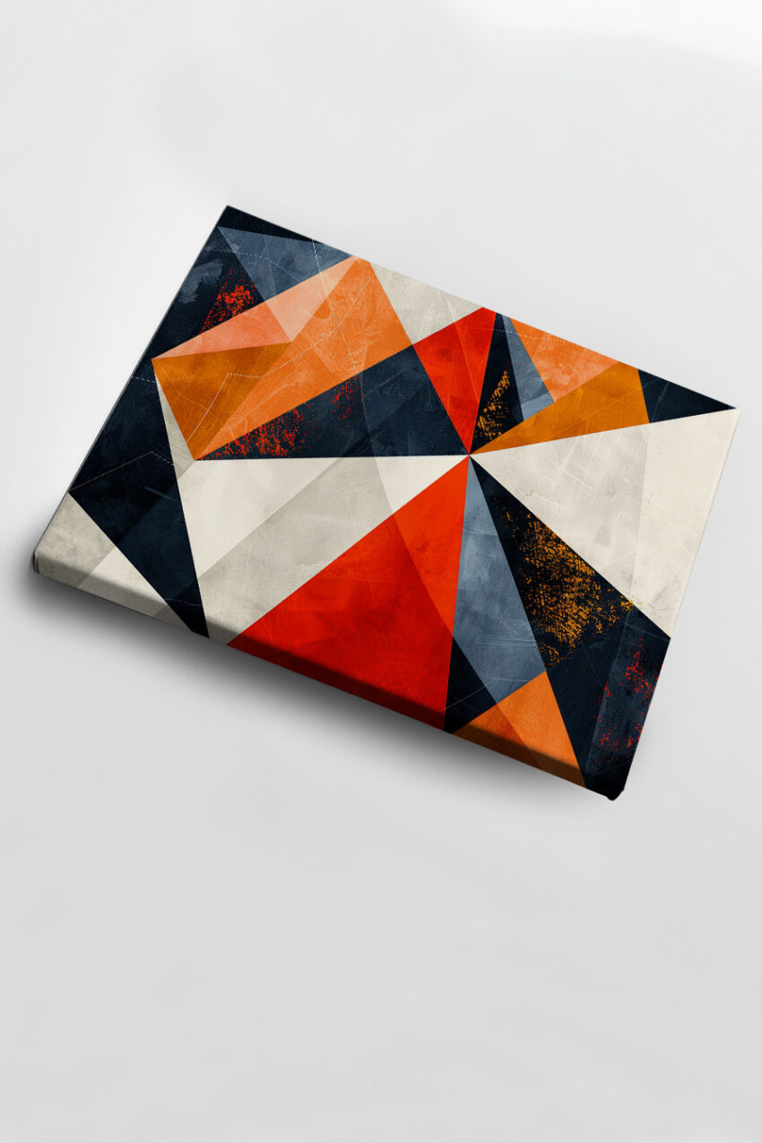 Grafikdesign Poster Geometrie orange blau weiß kantig