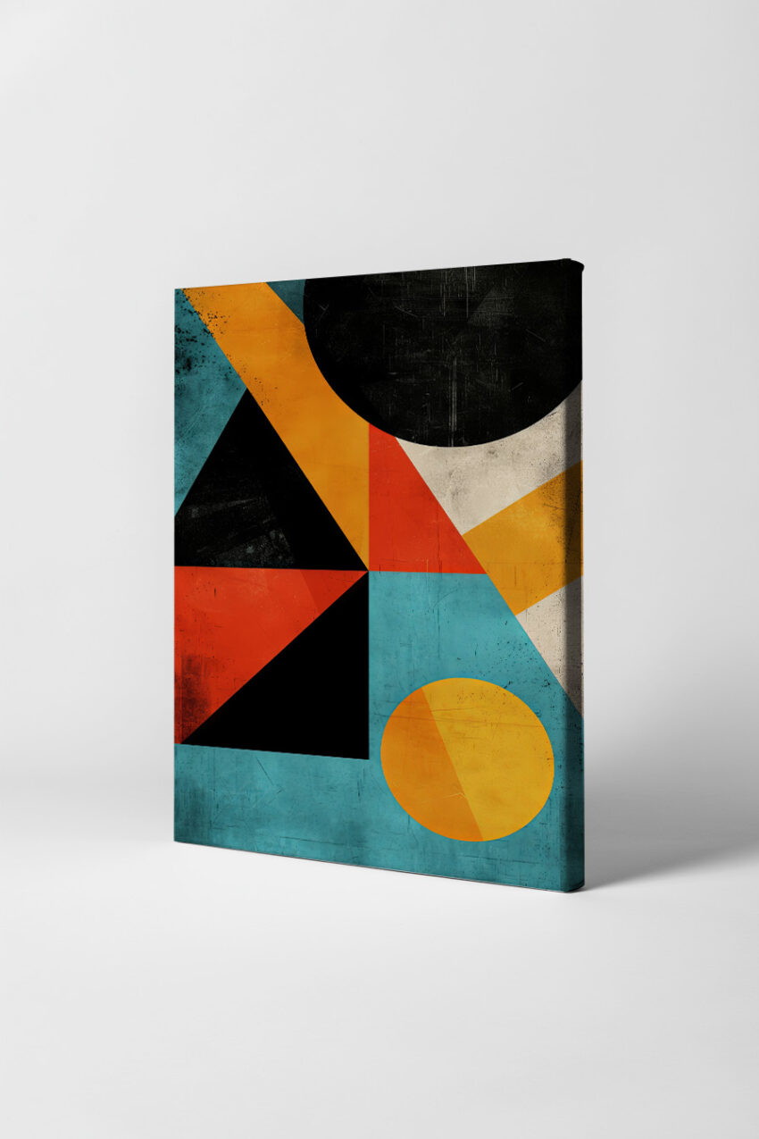 Grafikdesign Poster Geometrie farbig abstrakt orange blau schwarz