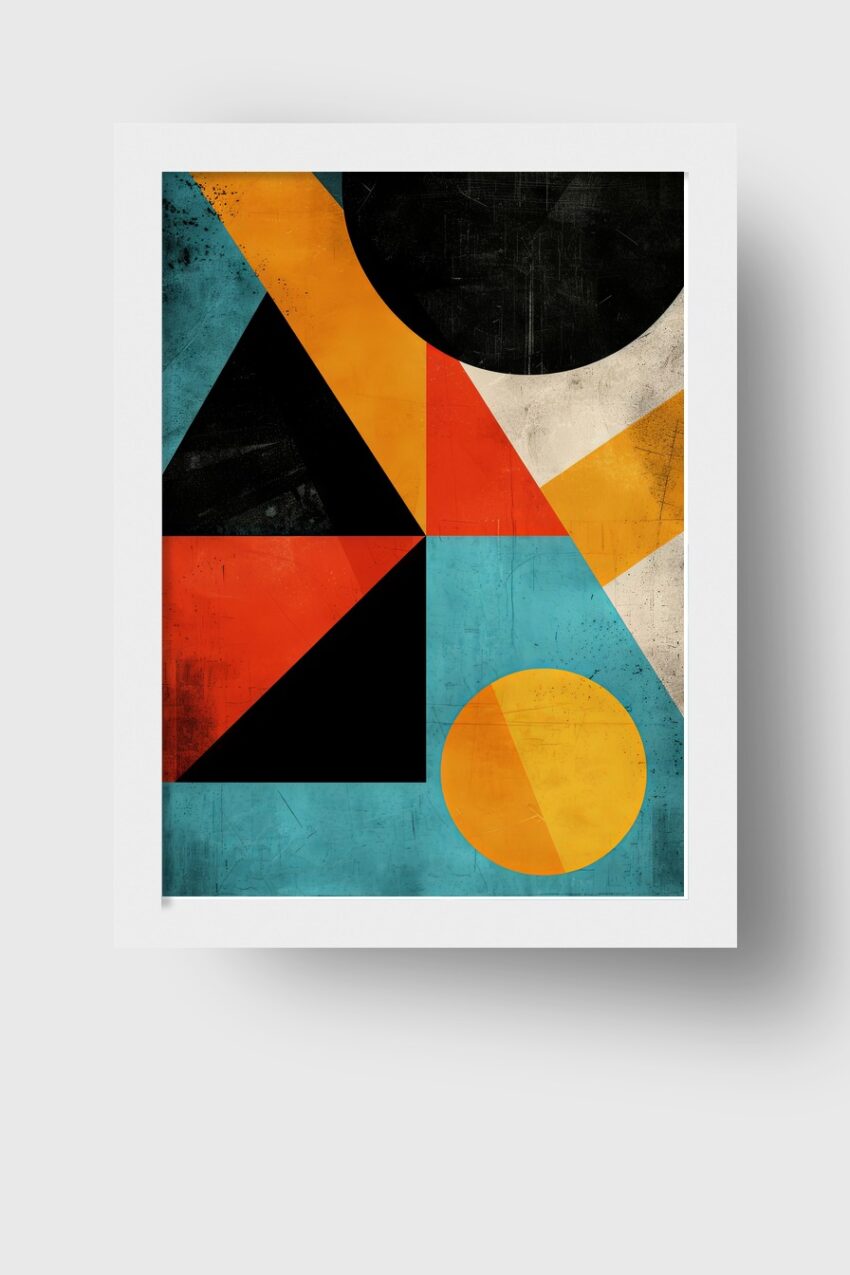 Grafikdesign Poster Geometrie farbig abstrakt orange blau schwarz