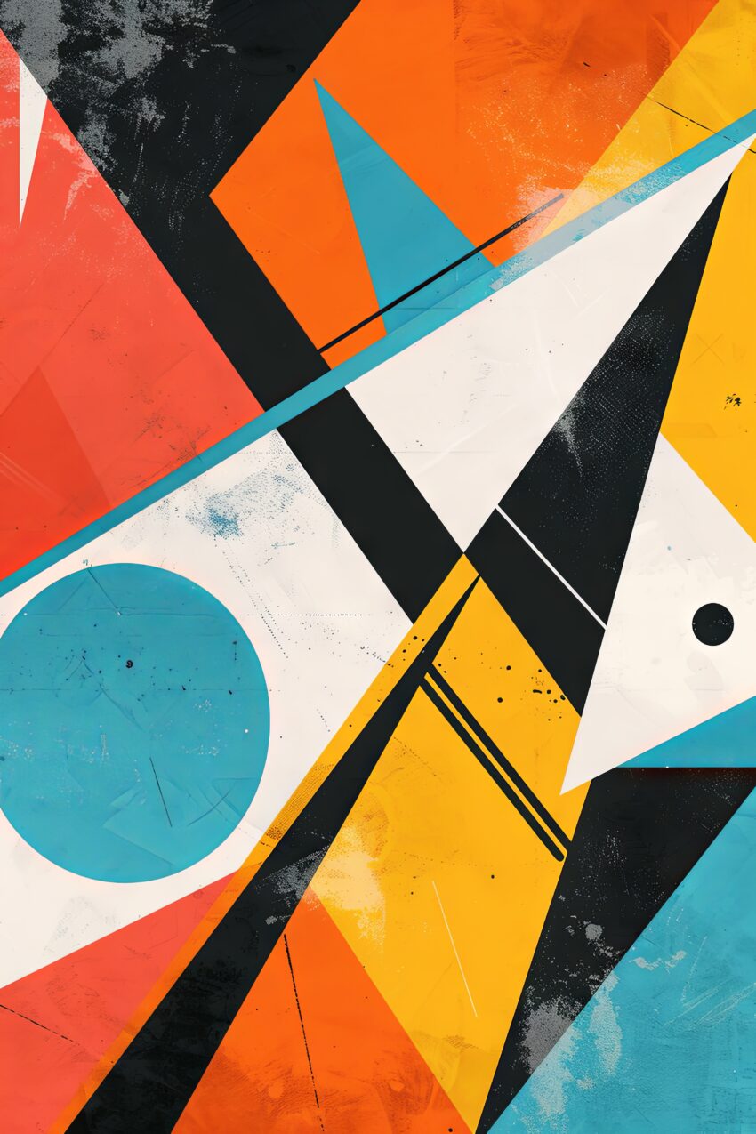 Digitale Kunst Poster Abstrakte Geometrie kräftig bunt