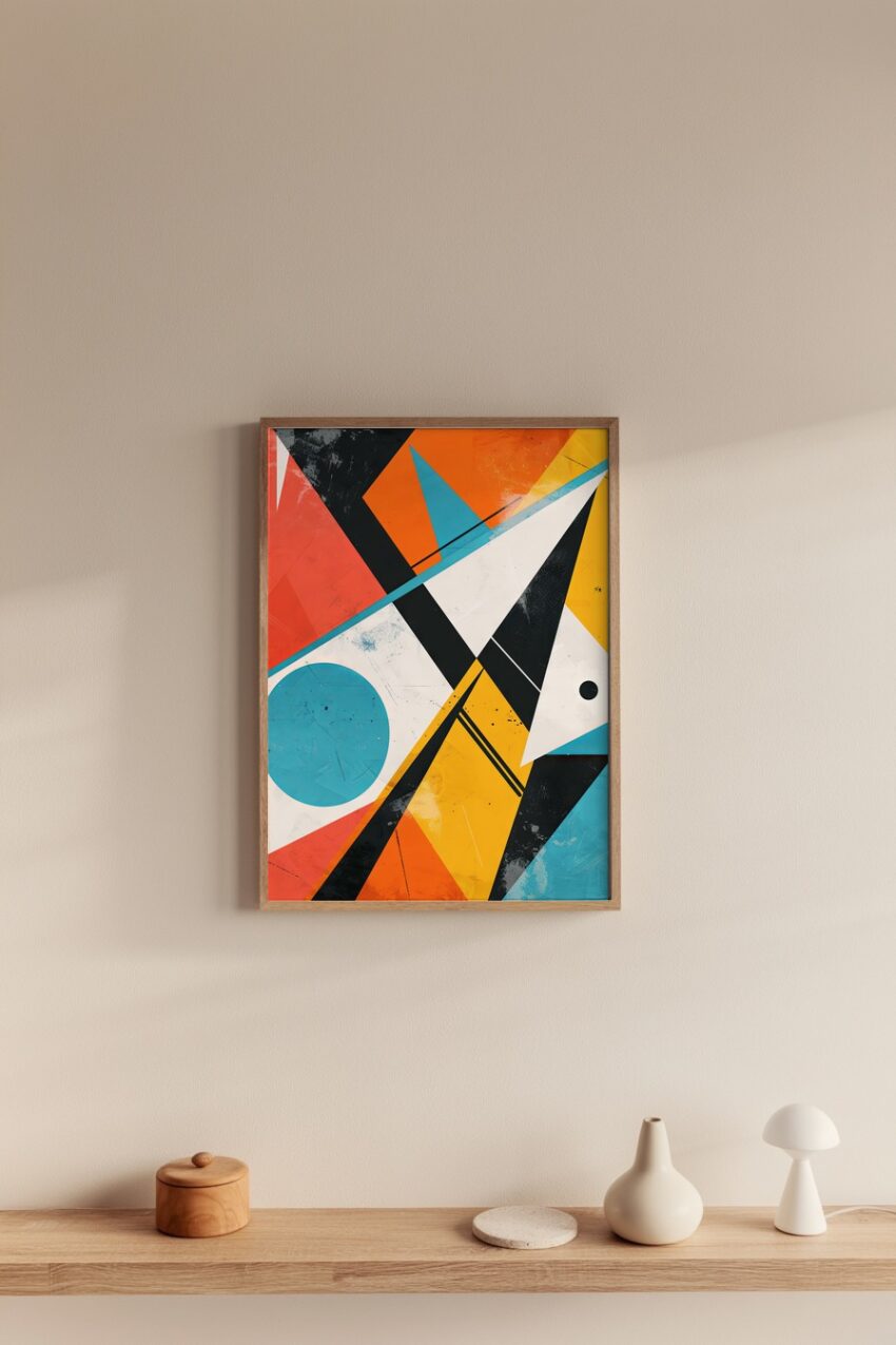 Digitale Kunst Poster Abstrakte Geometrie kräftig bunt