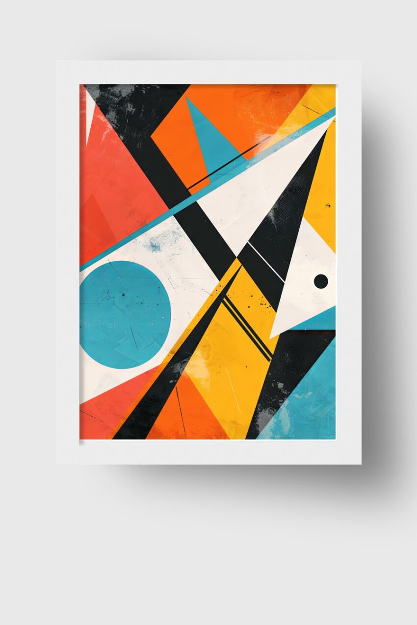 Digitale Kunst Poster Abstrakte Geometrie kräftig bunt