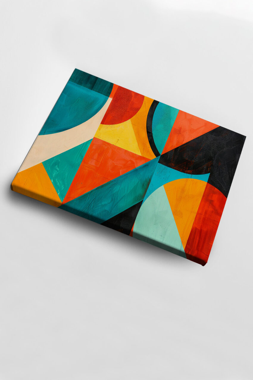 Grafikdesign Poster geometrische abstraktion bunt orange blau