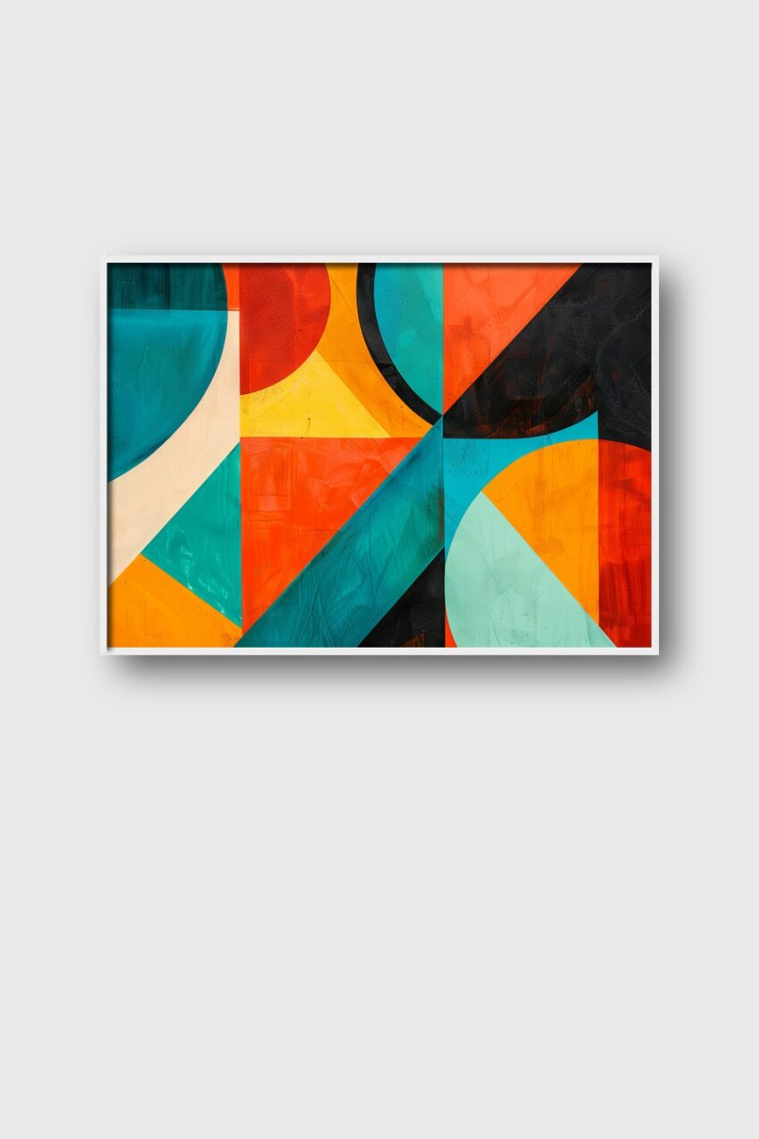 Grafikdesign Poster geometrische abstraktion bunt orange blau