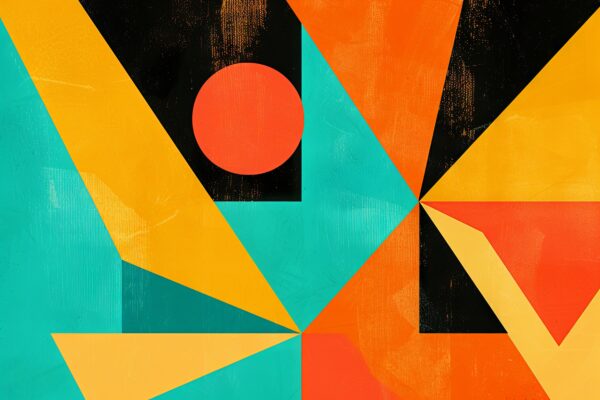 Kreis Orange Quadrat Leinwandbild