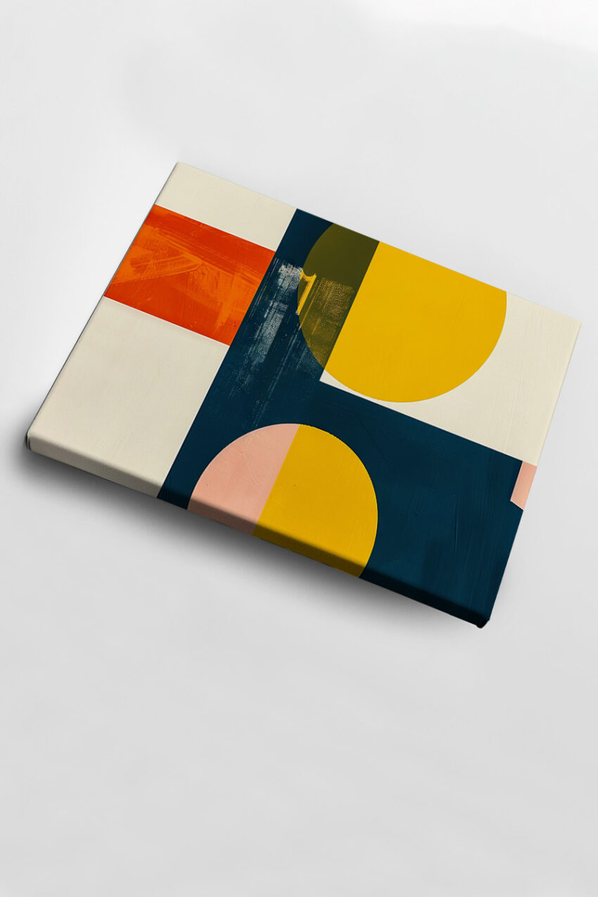 Grafik Poster Farben Formen gelb blau rosa minimalistisch