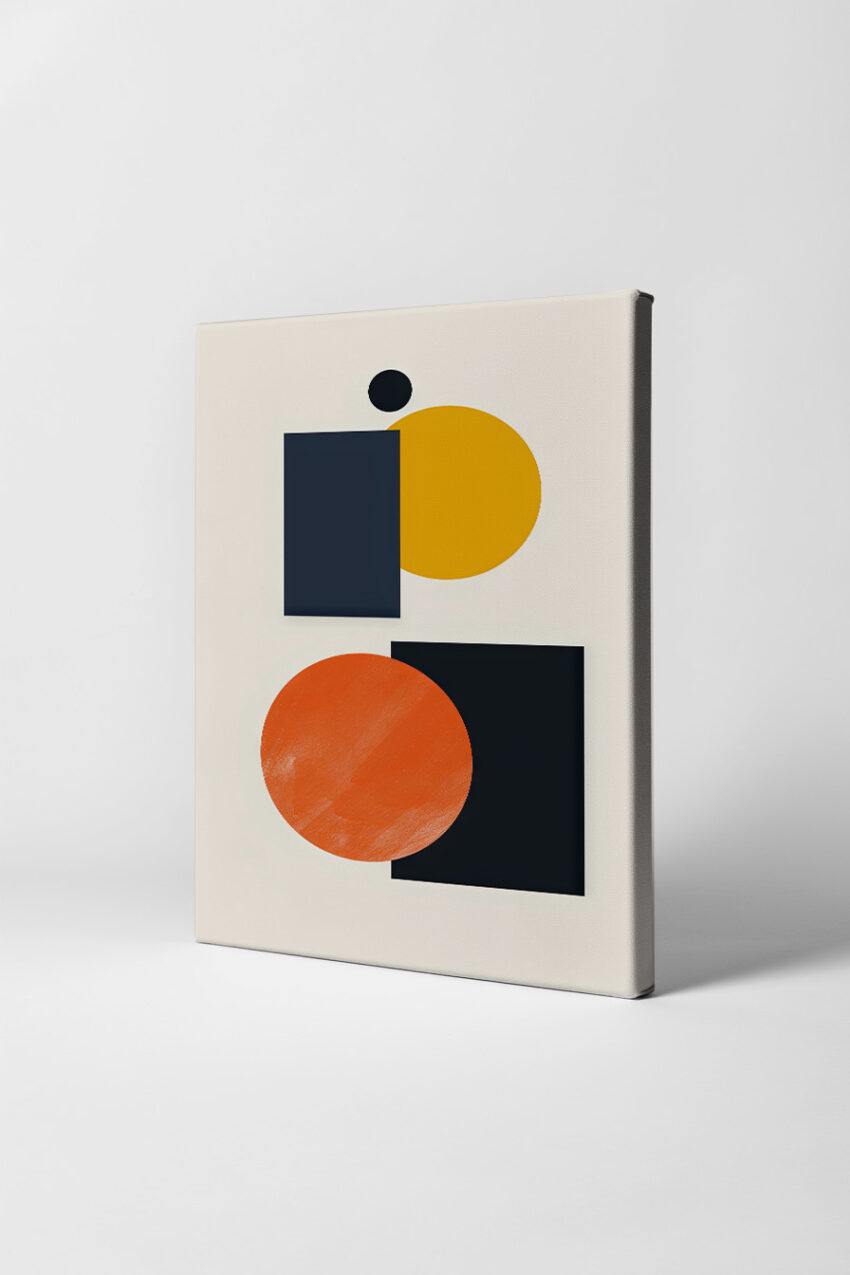 Grafikdesign Poster Kreis Quadrat orange schwarz abstrakt