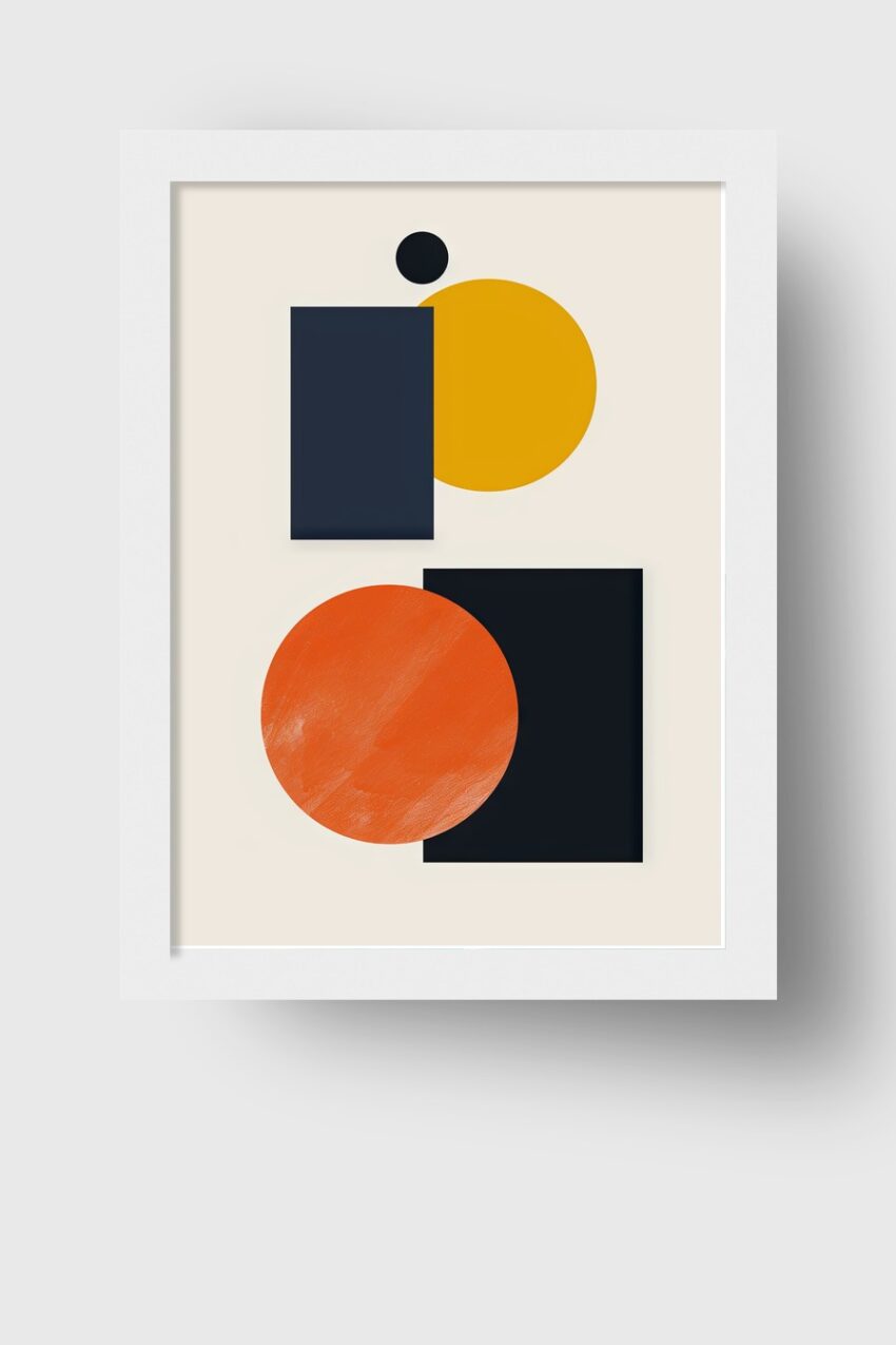 Grafikdesign Poster Kreis Quadrat orange schwarz abstrakt