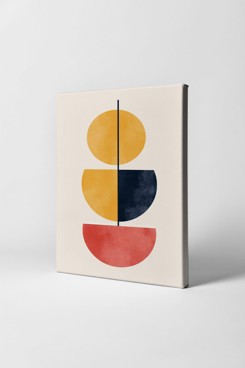 Grafik Poster abstrakte Formen rot gelb schwarz