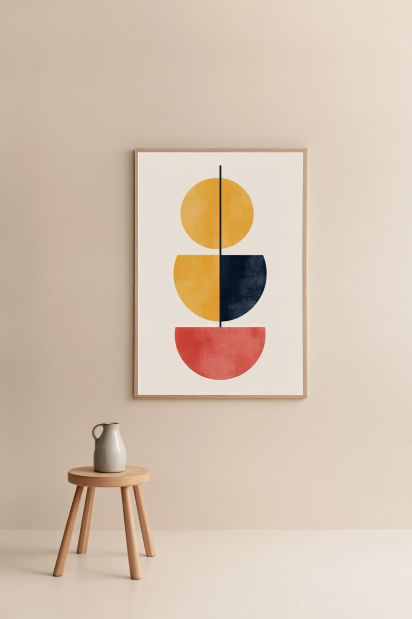 Grafik Poster abstrakte Formen rot gelb schwarz