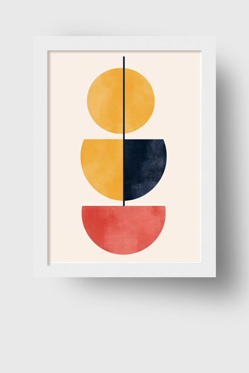 Grafik Poster abstrakte Formen rot gelb schwarz