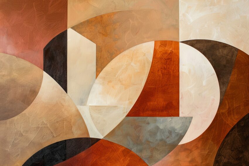 Malerei Poster abstrakte Bögen beige orange braun