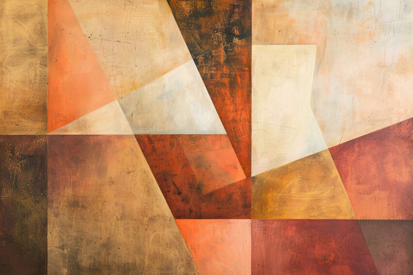 Abstrakt Poster Farbflächen braun orange minimalistisch