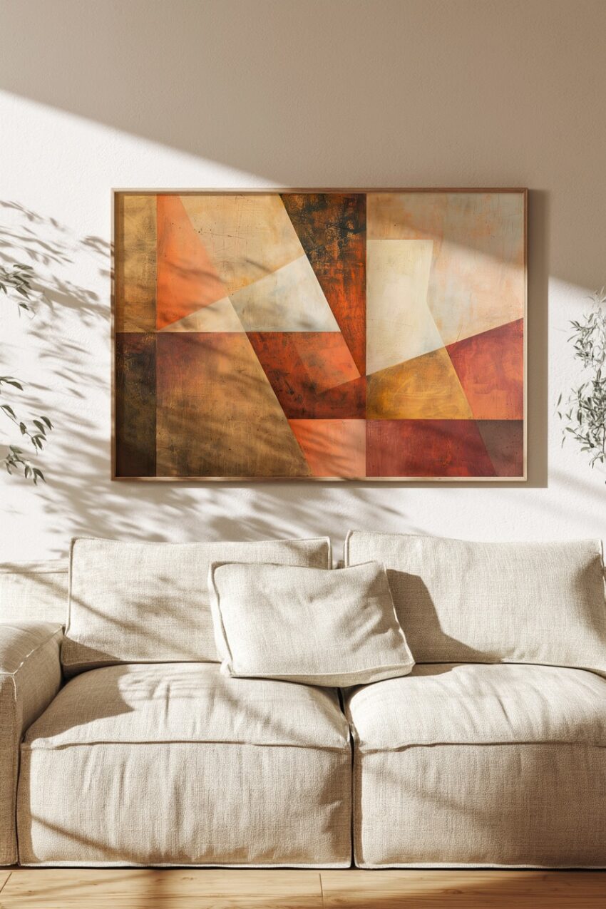 Abstrakt Poster Farbflächen braun orange minimalistisch