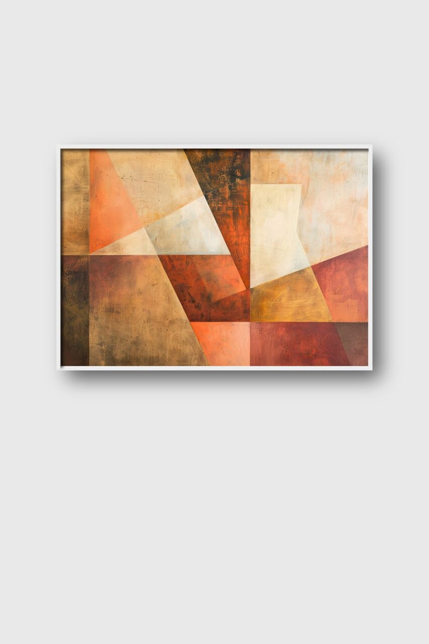 Abstrakt Poster Farbflächen braun orange minimalistisch