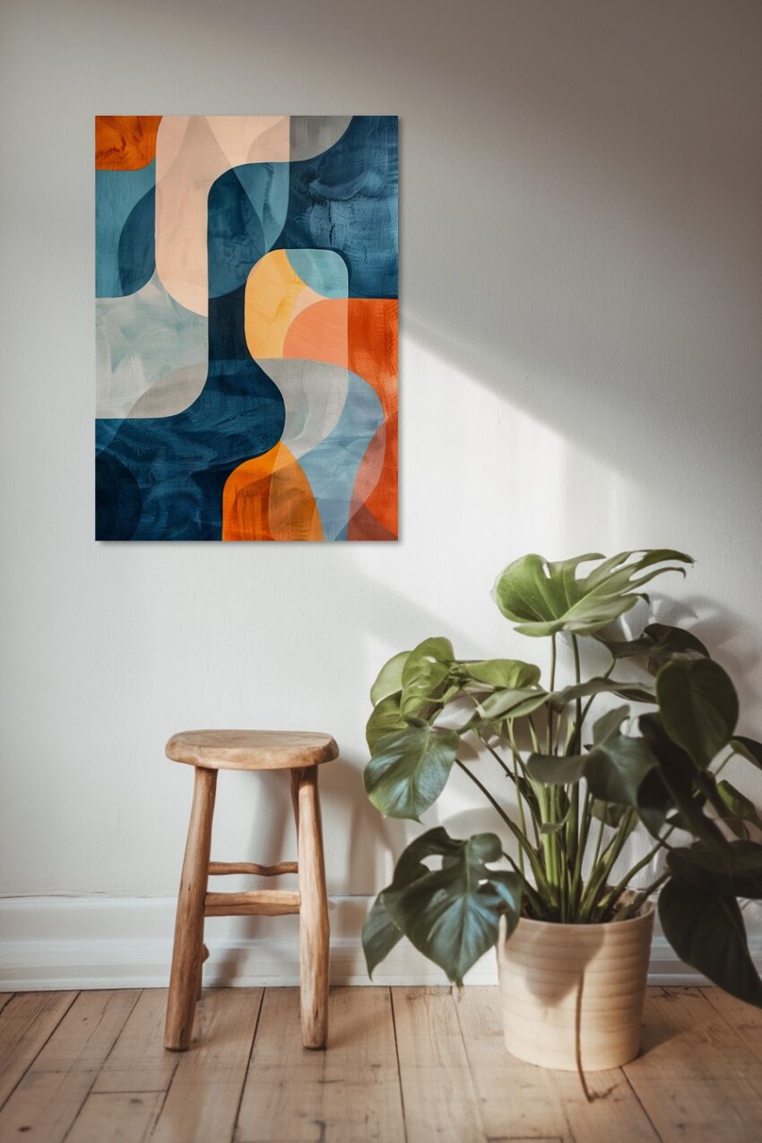 Digital Poster Abstraktion bunt organisch weich