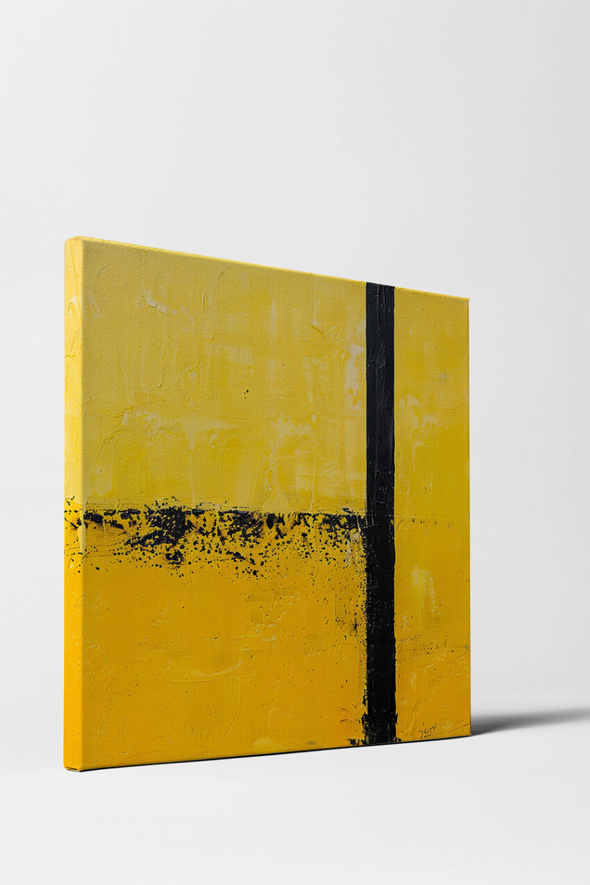 Malerei Poster Gelb schwarz abstrakt minimalistisch