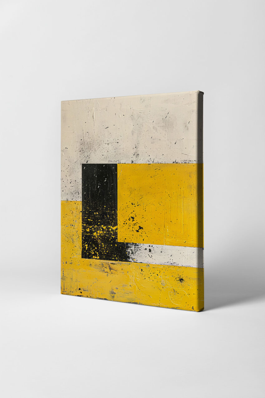 Grafik Poster Farbfelder gelb schwarz abstrakt