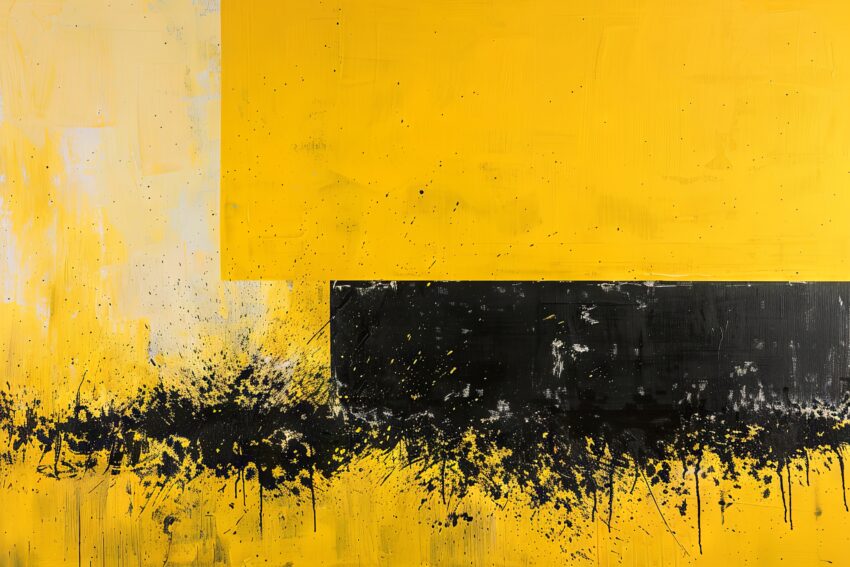 Abstrakt Poster Fläche gelb schwarz kontrast minimal