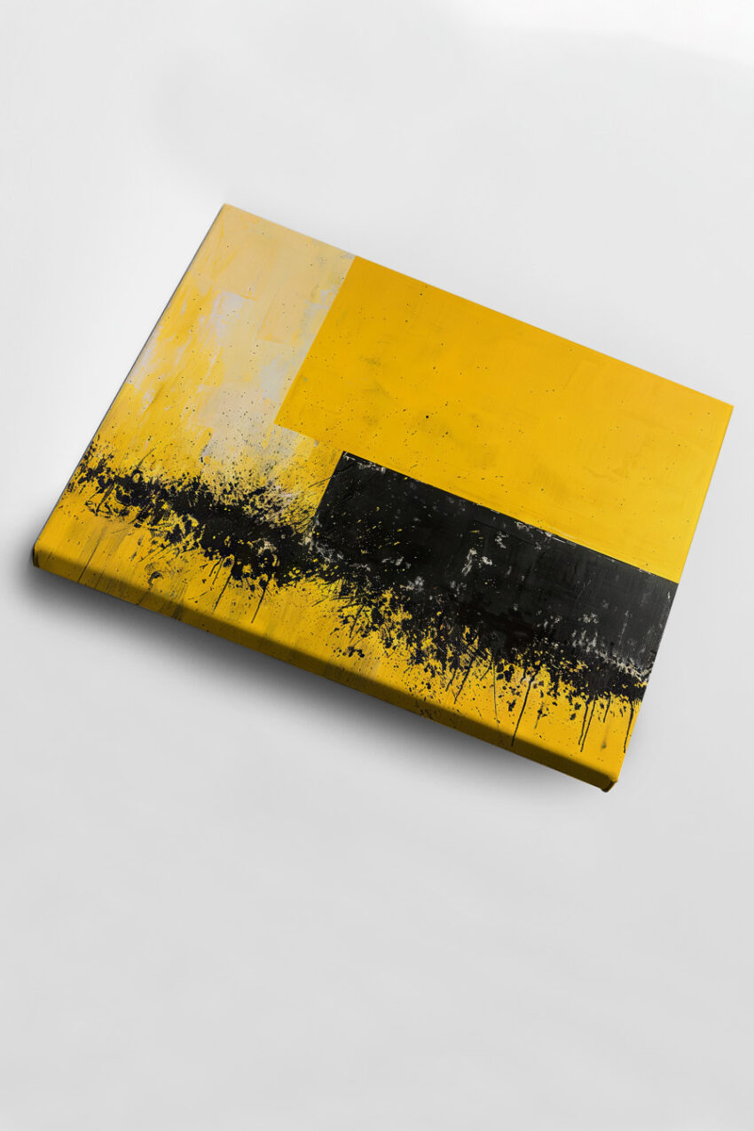 Abstrakt Poster Fläche gelb schwarz kontrast minimal