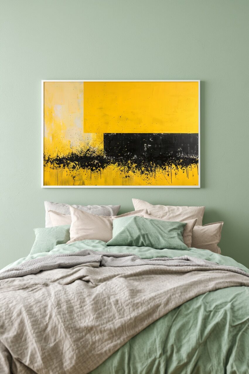 Abstrakt Poster Fläche gelb schwarz kontrast minimal