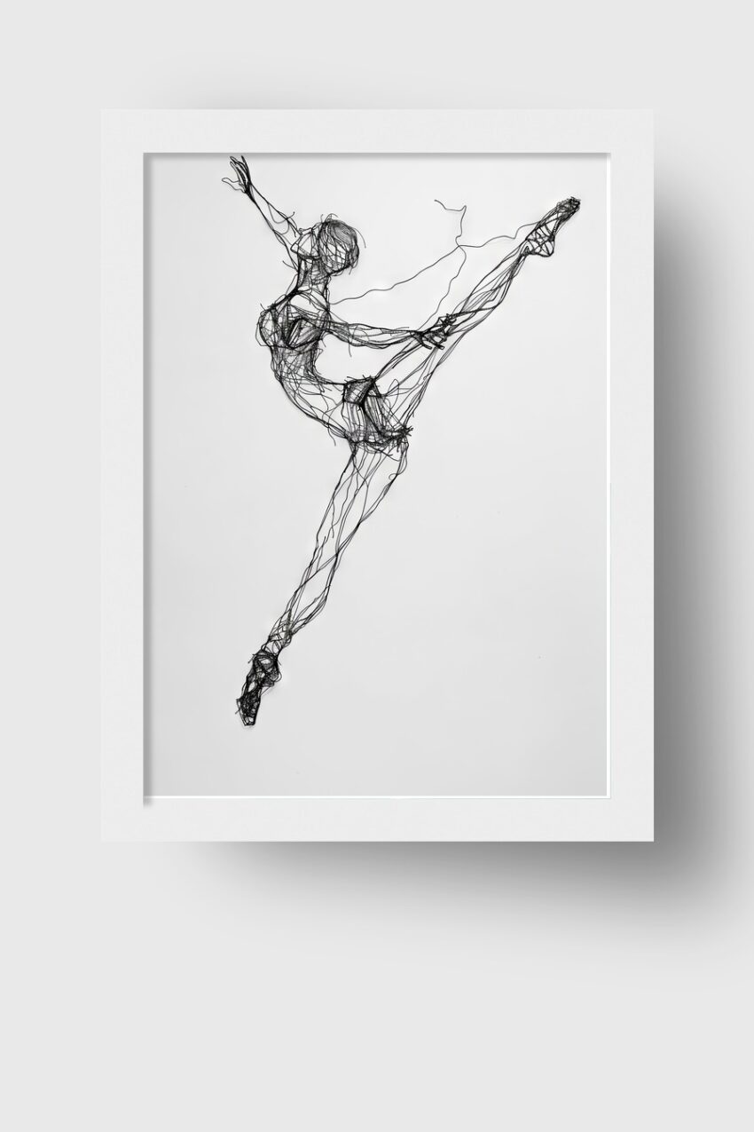 Illustration Poster Tänzerin abstrakt schwarzweiß