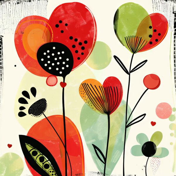 Blumen Herzpunkte Poster