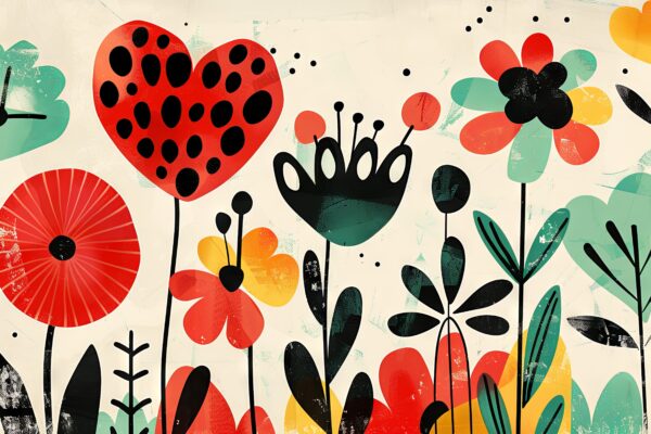 Herzblume Leinwandbild