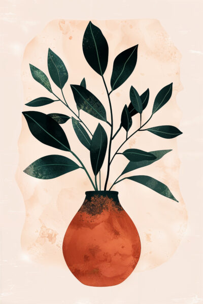 Pflanze in Vase Poster