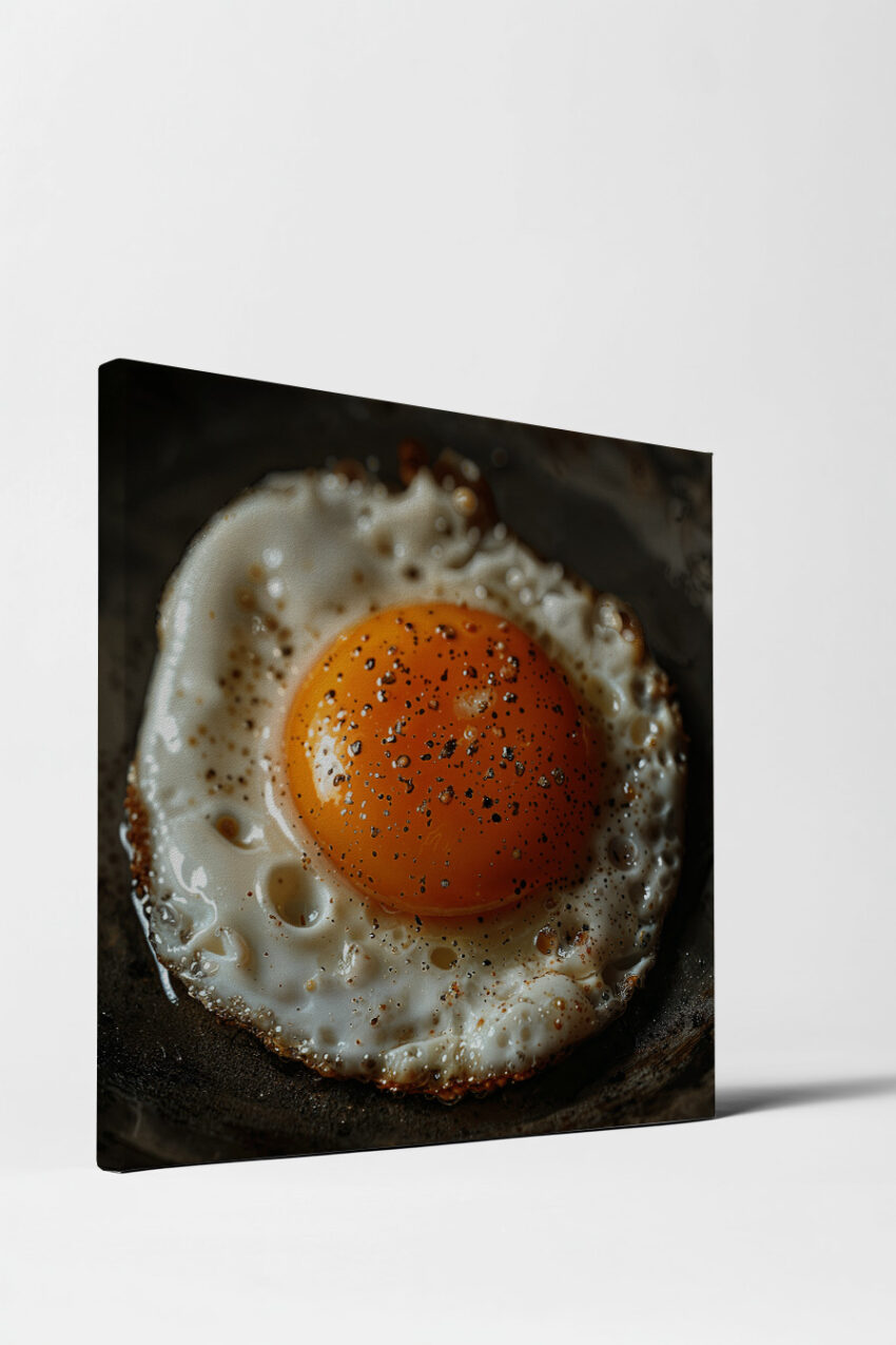 Fotografie Poster Spiegelei Nahaufnahme gepfeffert gelb weiß