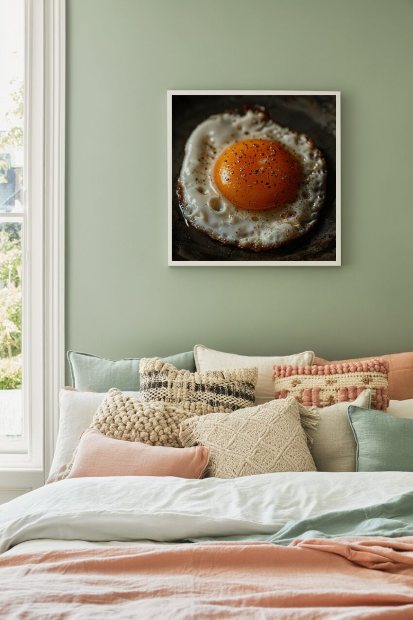 Fotografie Poster Spiegelei Nahaufnahme gepfeffert gelb weiß