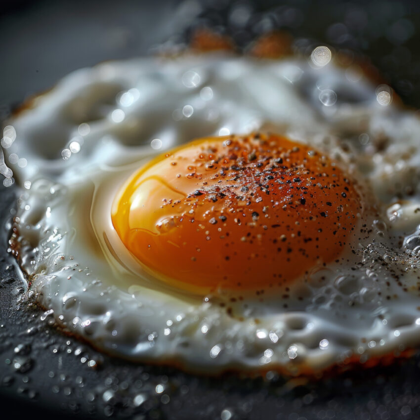 Fotografie Poster Spiegelei Detail orange weiß