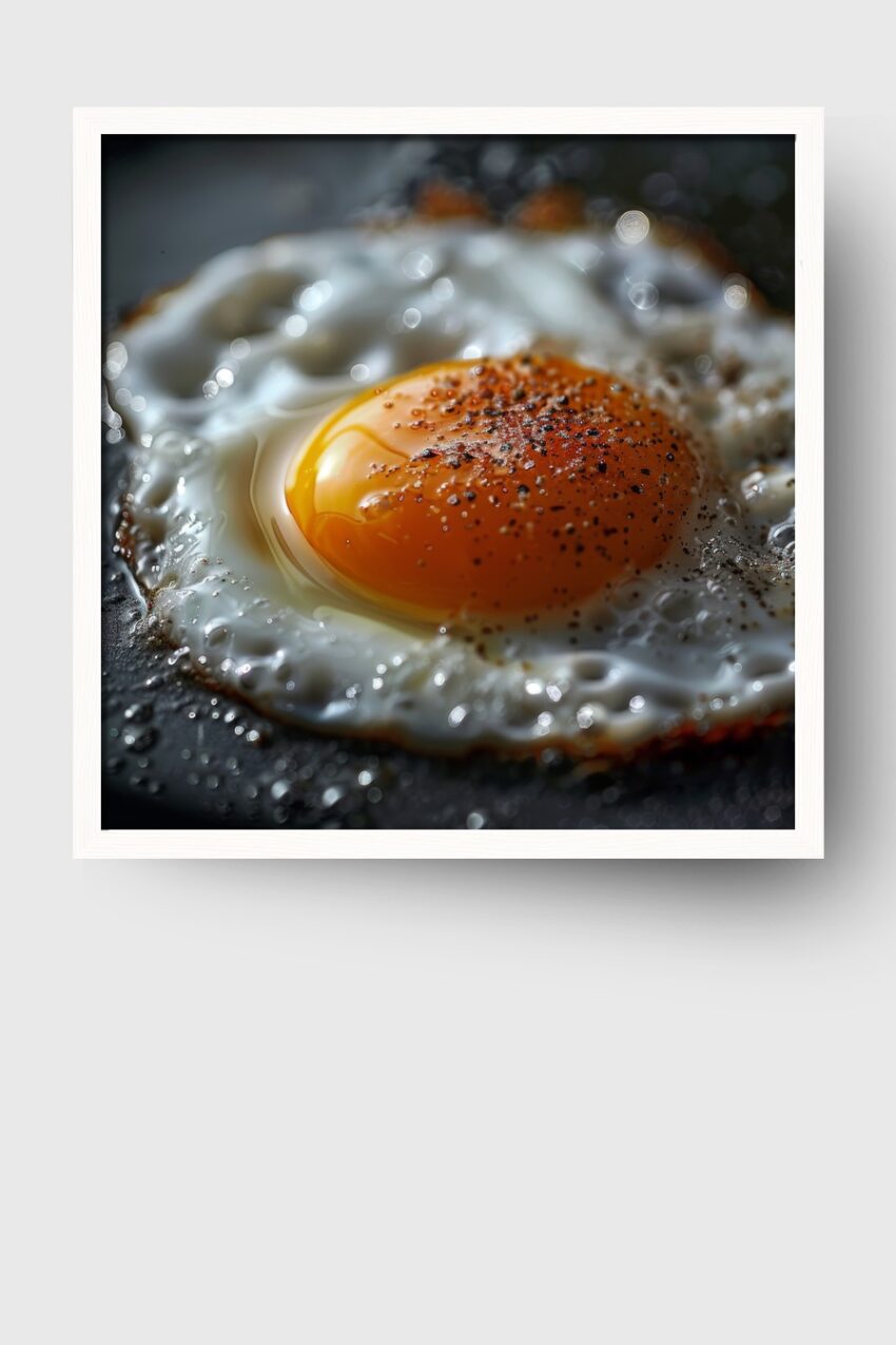 Fotografie Poster Spiegelei Detail orange weiß