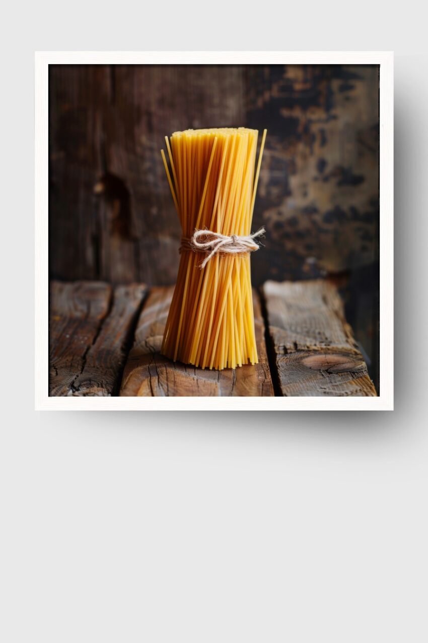 Fotografie Poster Spaghetti Bündel rustikal gelb