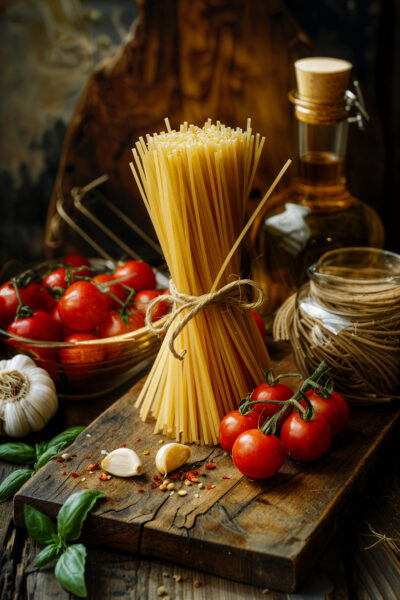 Spaghetti Bündel Rustikal Leinwandbild