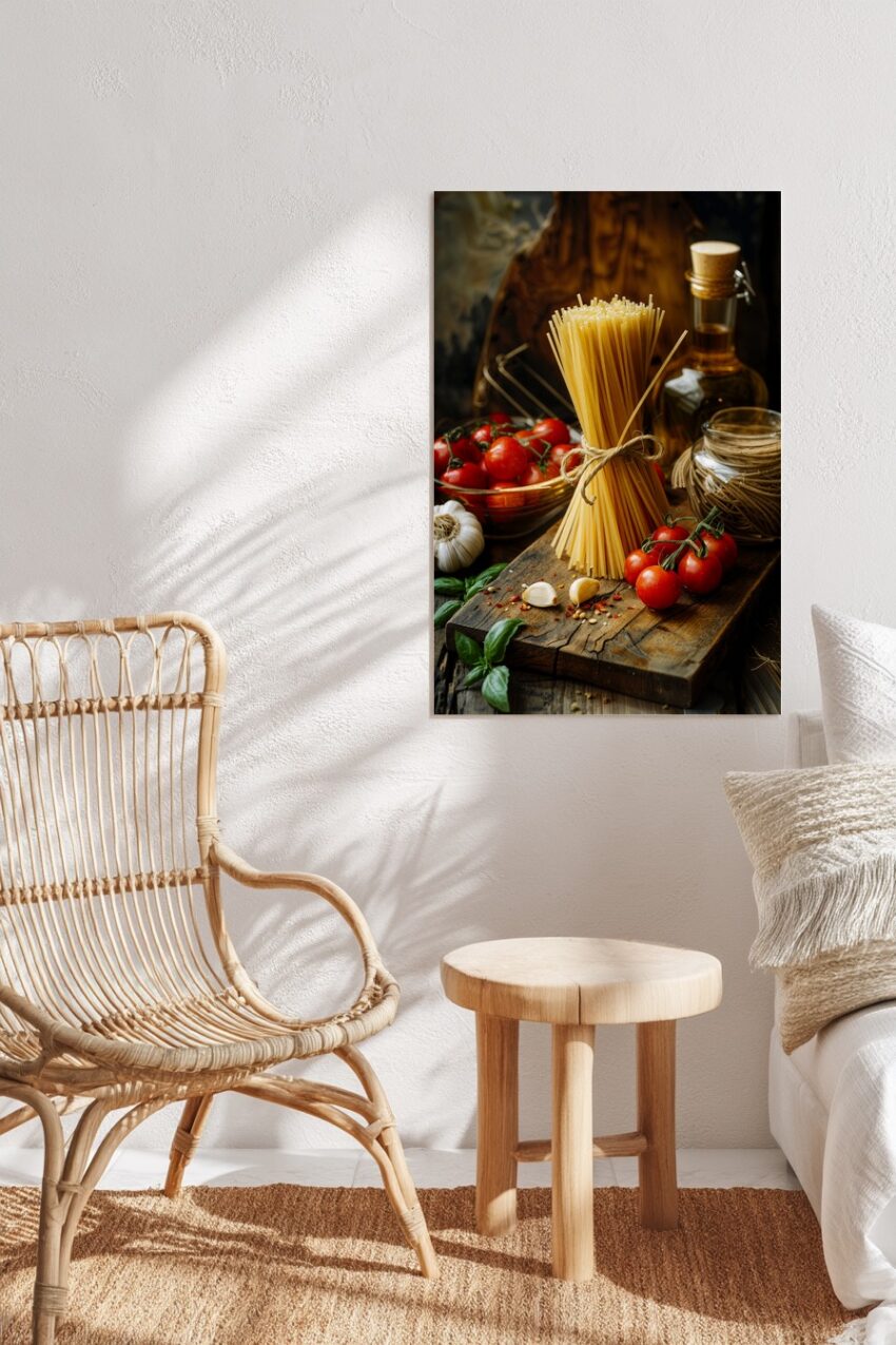 Fotografie Poster Spaghetti Bündel rustikal warm