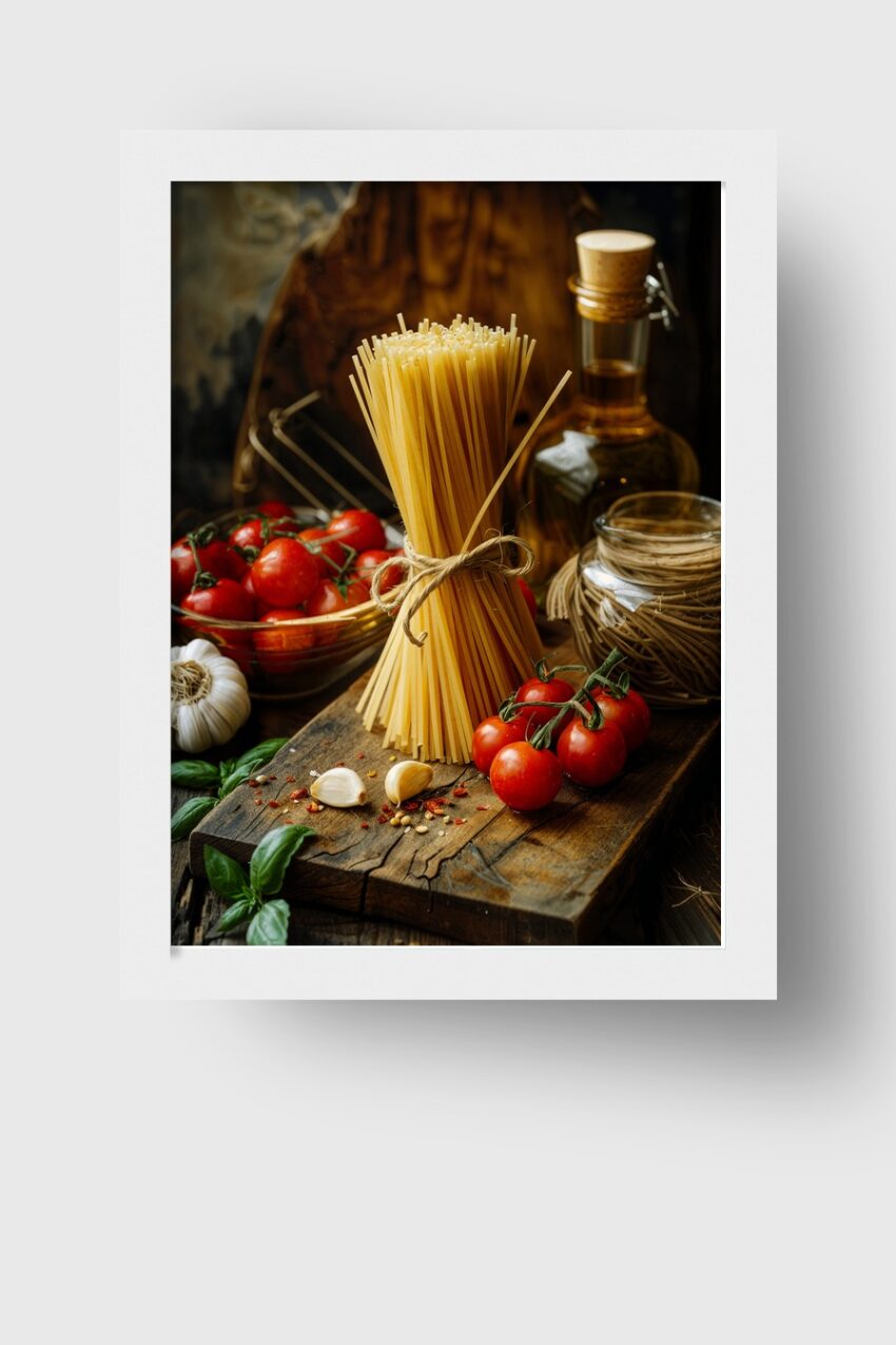 Fotografie Poster Spaghetti Bündel rustikal warm