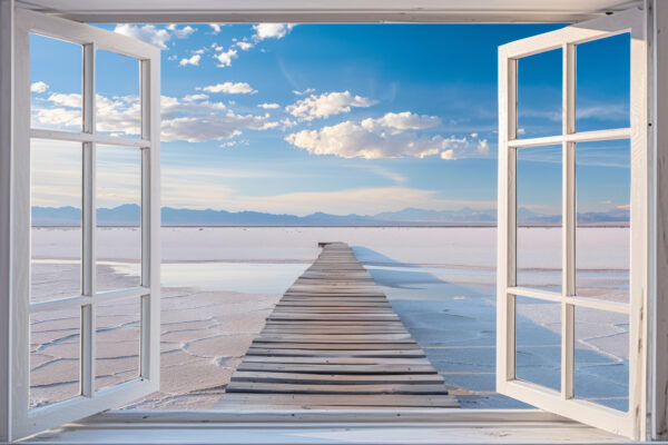 Steg Landschaft Leinwandbild