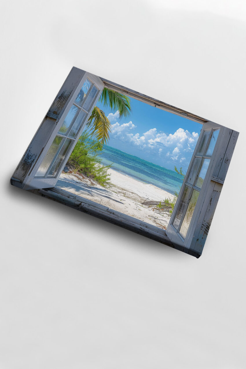 Fotografie Poster Strandblick offen türkis blau