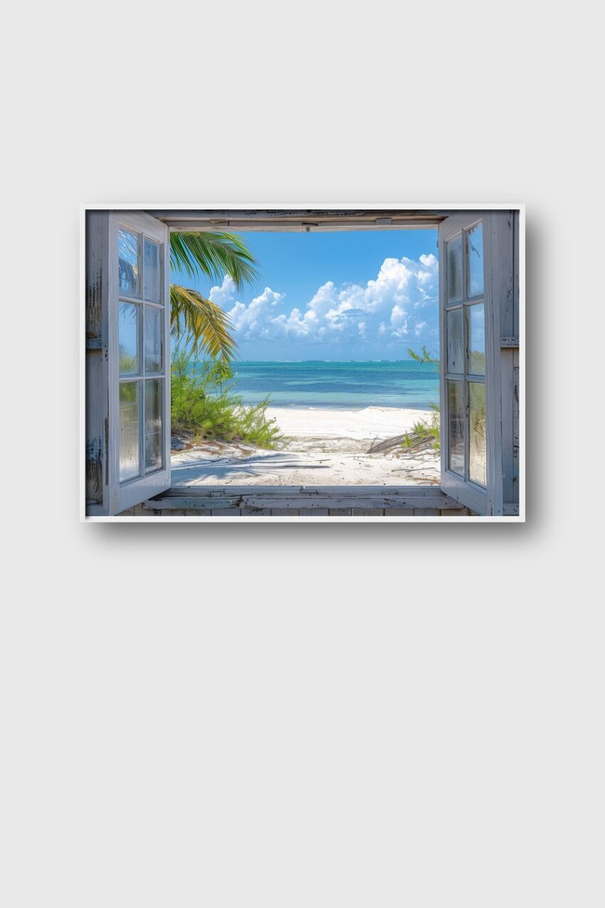 Fotografie Poster Strandblick offen türkis blau