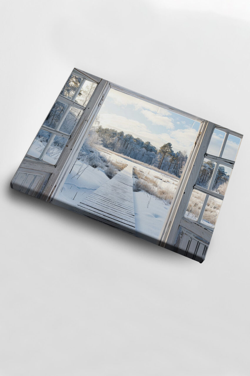 Fotografie Poster Steg Winter Landschaft verschneit