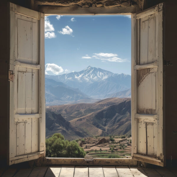 Bergblick Fenster Poster