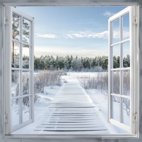 Winterweg Leinwandbild