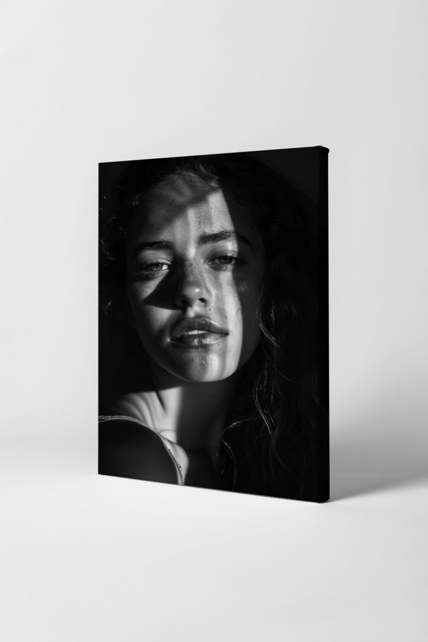 Fotografie Poster Frau Porträt Licht Schatten schwarz-weiß