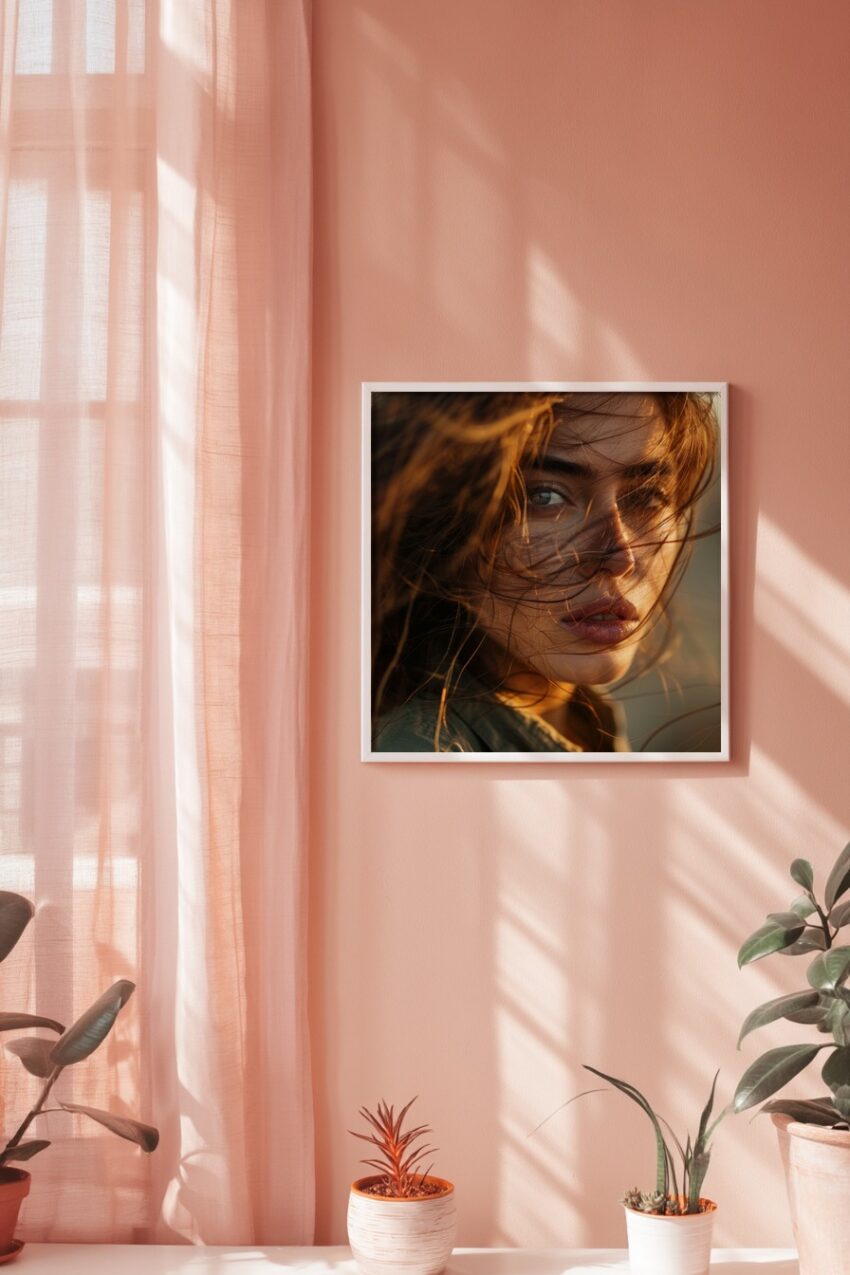 Fotografie Poster Frau natürlicher Lichtspiel Nahaufnahme