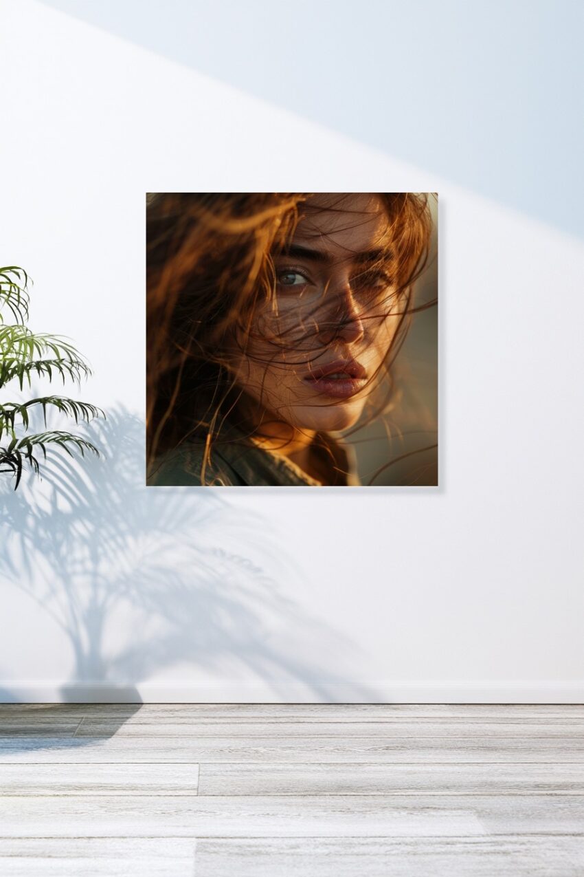 Fotografie Poster Frau natürlicher Lichtspiel Nahaufnahme