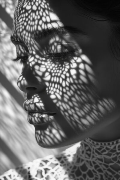 Porträt Lichtspiel Leinwandbild