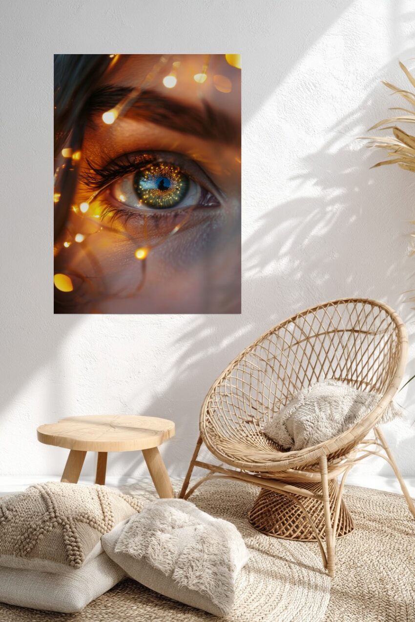 Fotografie Poster Auge Lichtreflexion Lichter hell