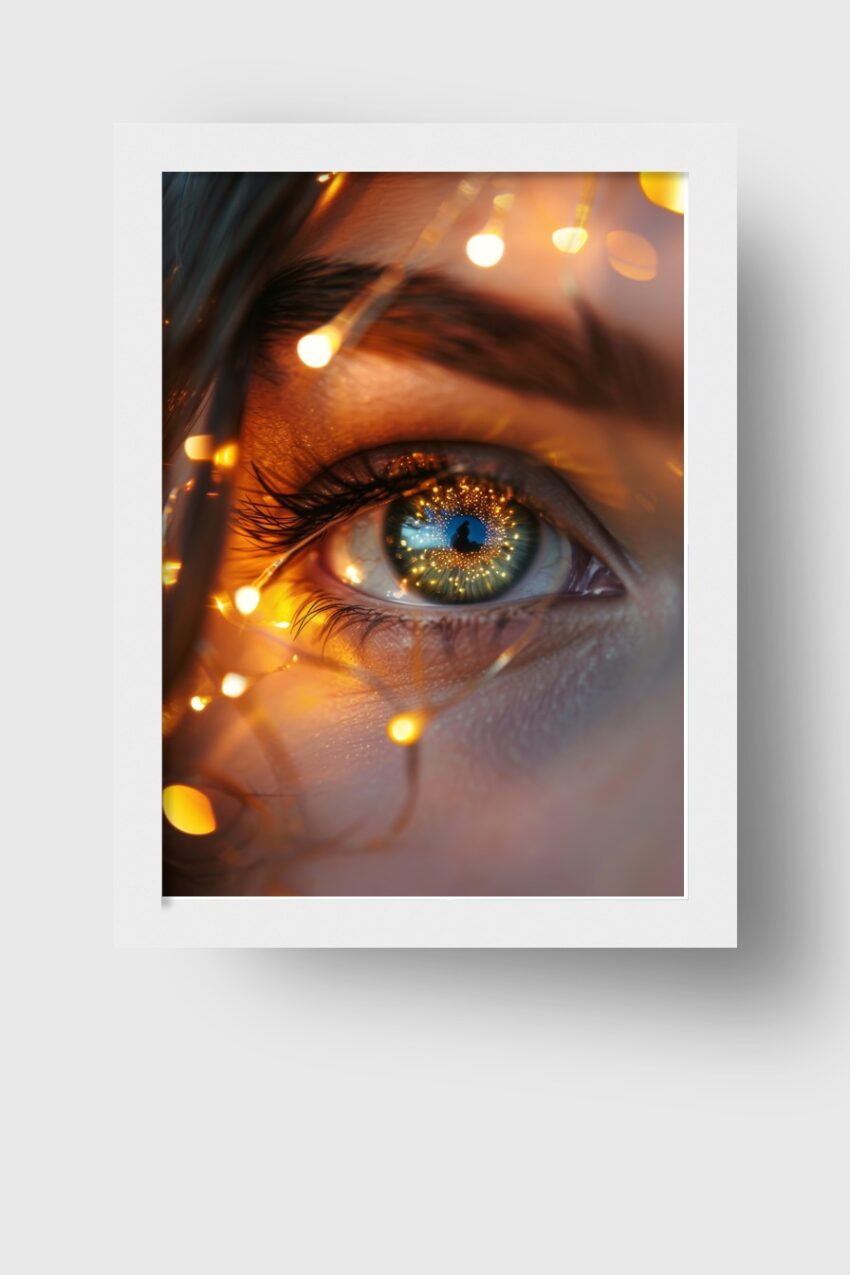 Fotografie Poster Auge Lichtreflexion Lichter hell