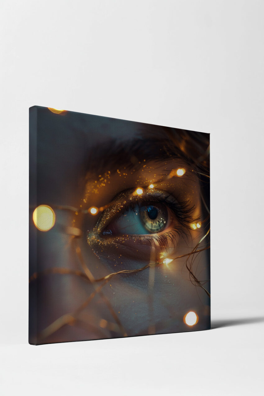 Fotografie Poster Auge Detail Lichtreflexe warm